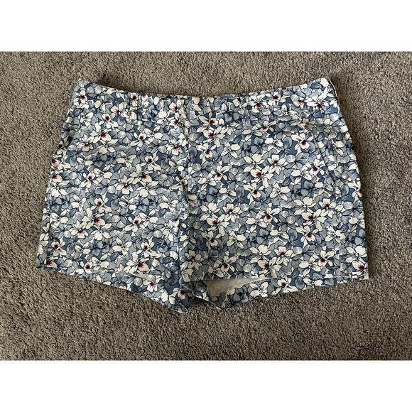 Gap Blue & White Floral High Waist Shorts Size 10 - Picture 1 of 8